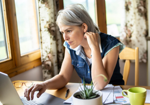 Woman using a laptop
